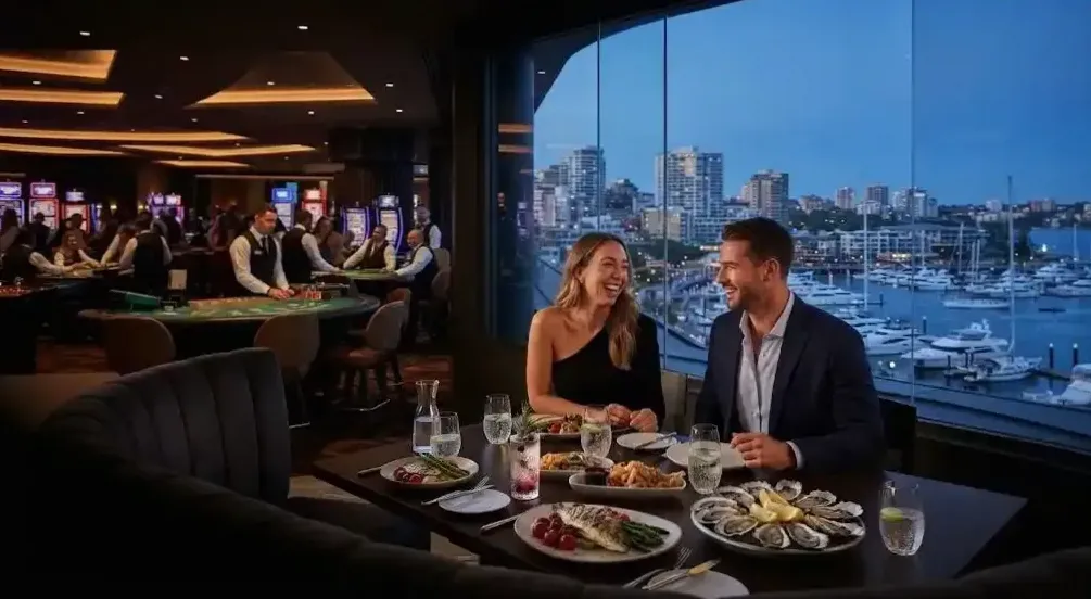 Sommelier pouring white wine beside grilled seafood